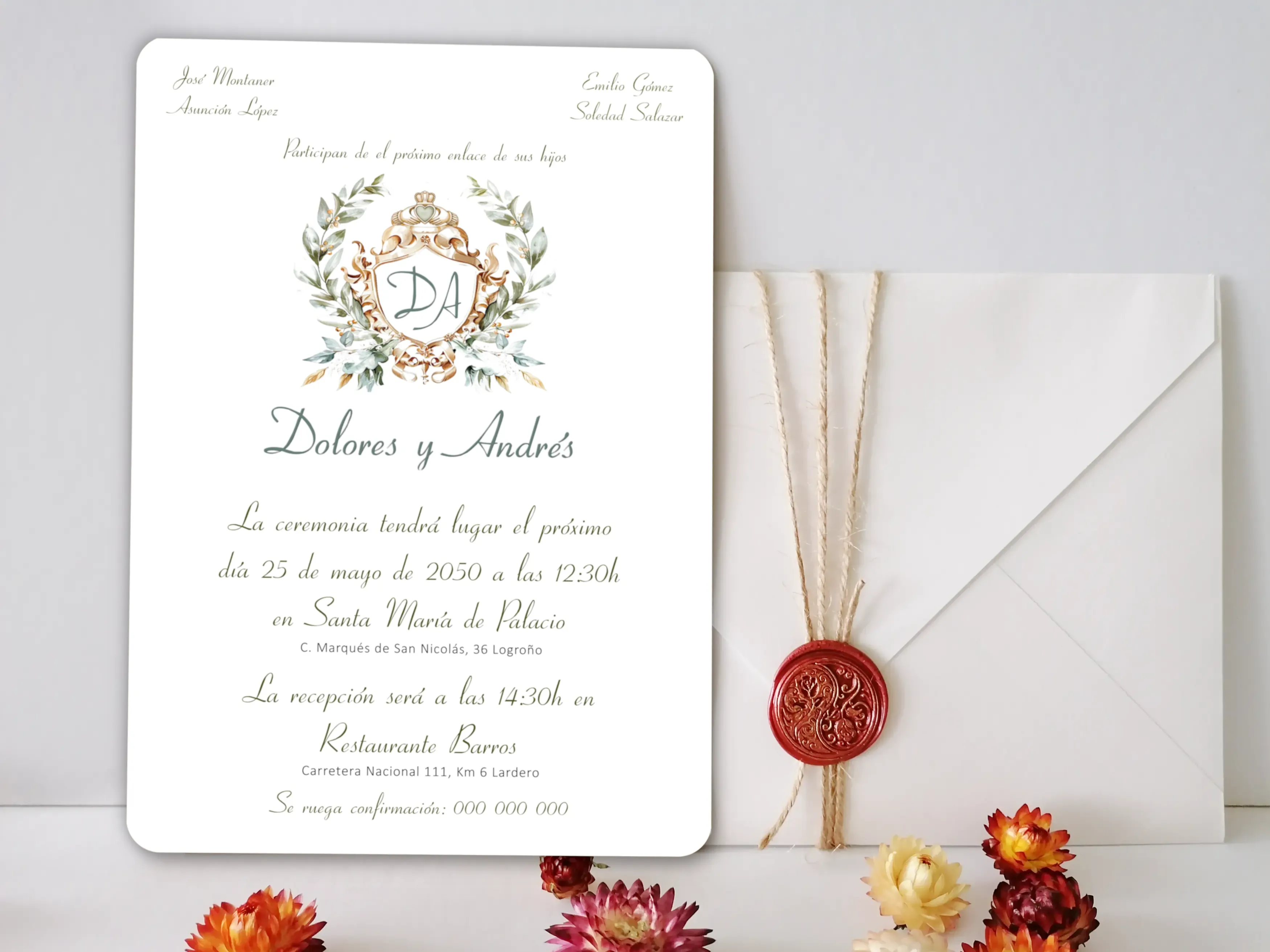 Invitación de boda inspirada en el anillo de Claddagh 3