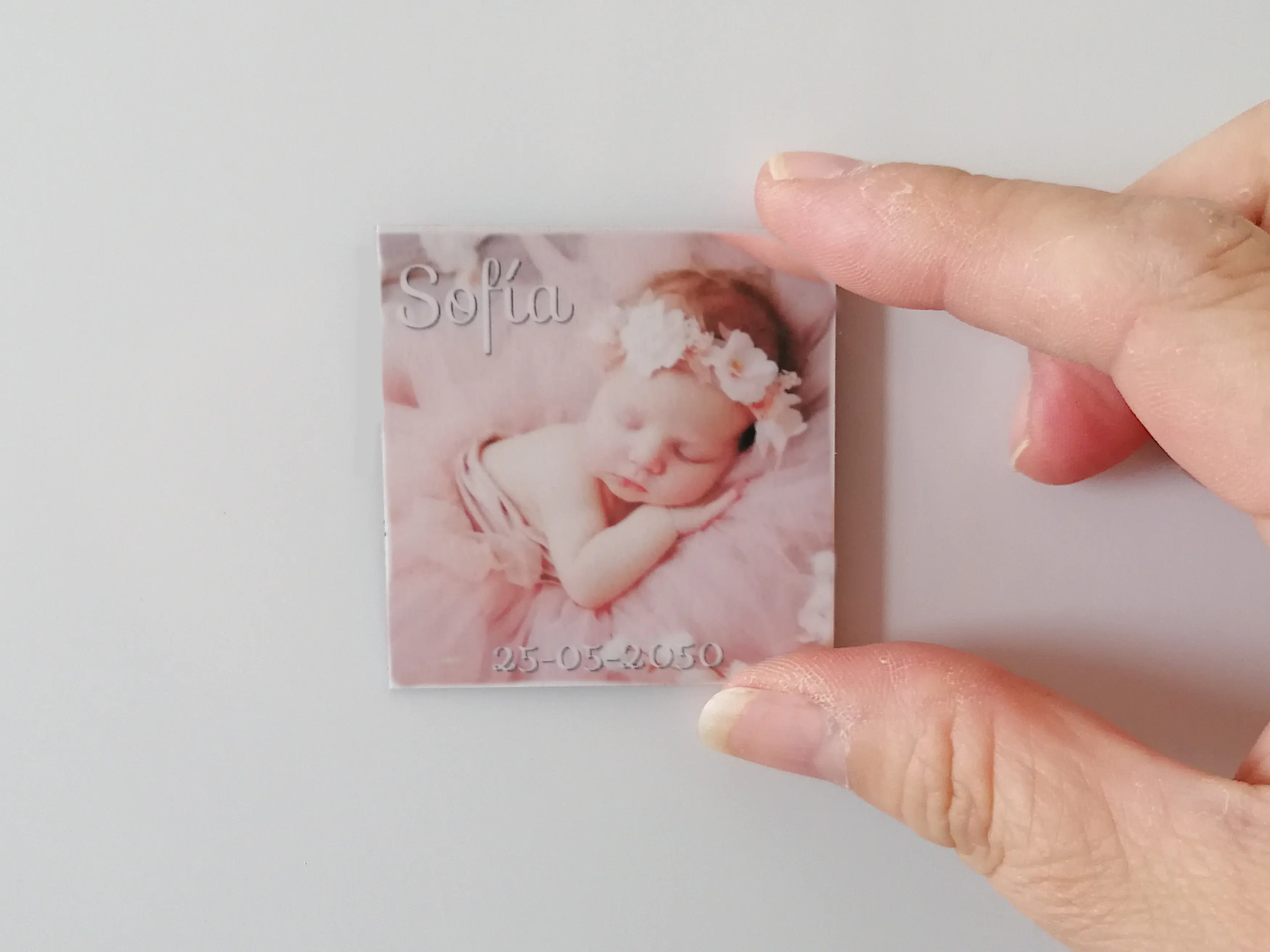 Imán formato cuadrado 5x5cm. Bautizo - Imagen 4