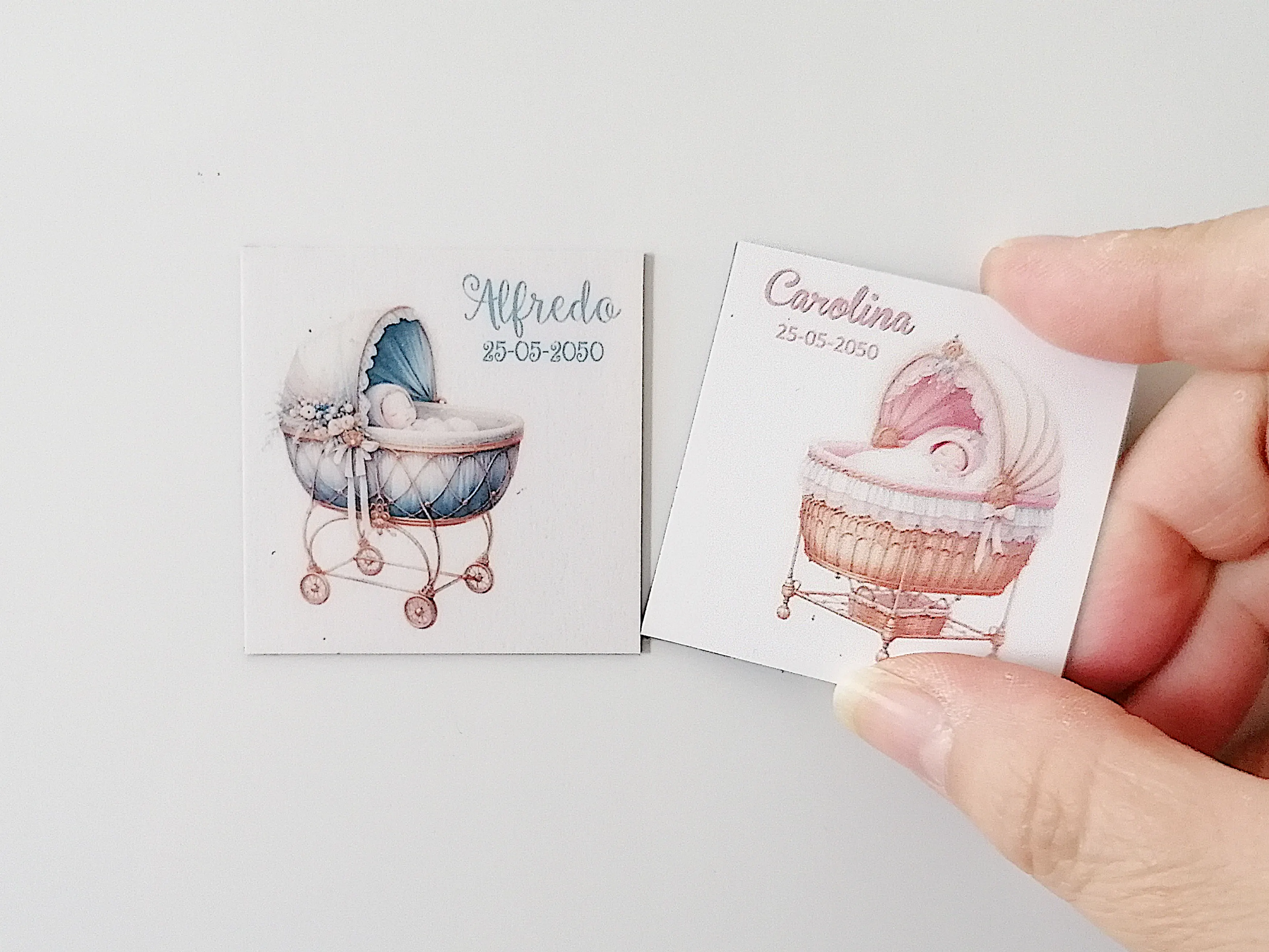 Imán formato cuadrado 5x5cm. Bautizo - Imagen 2