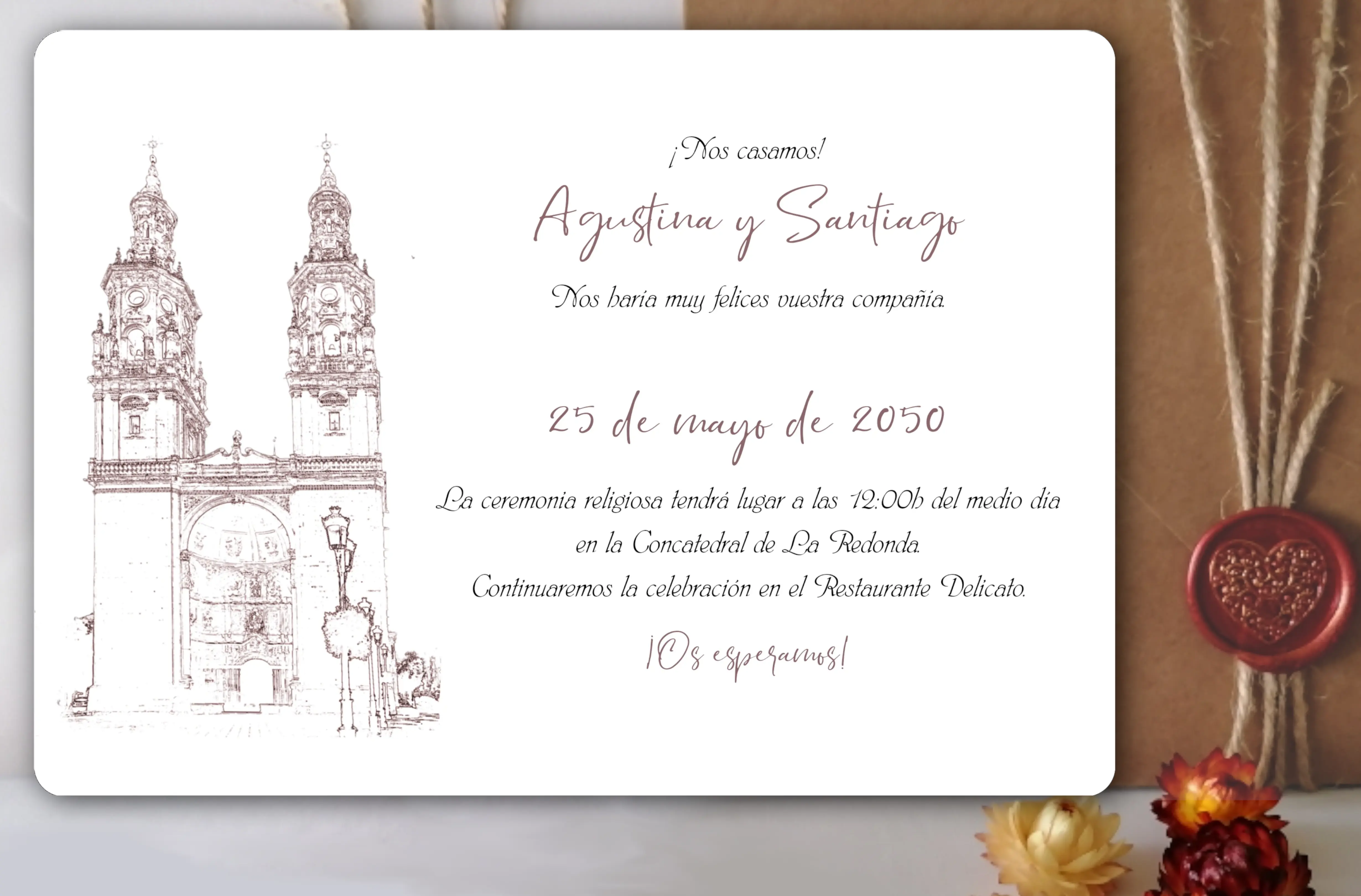 Invitación de boda Concatedral de La Redonda