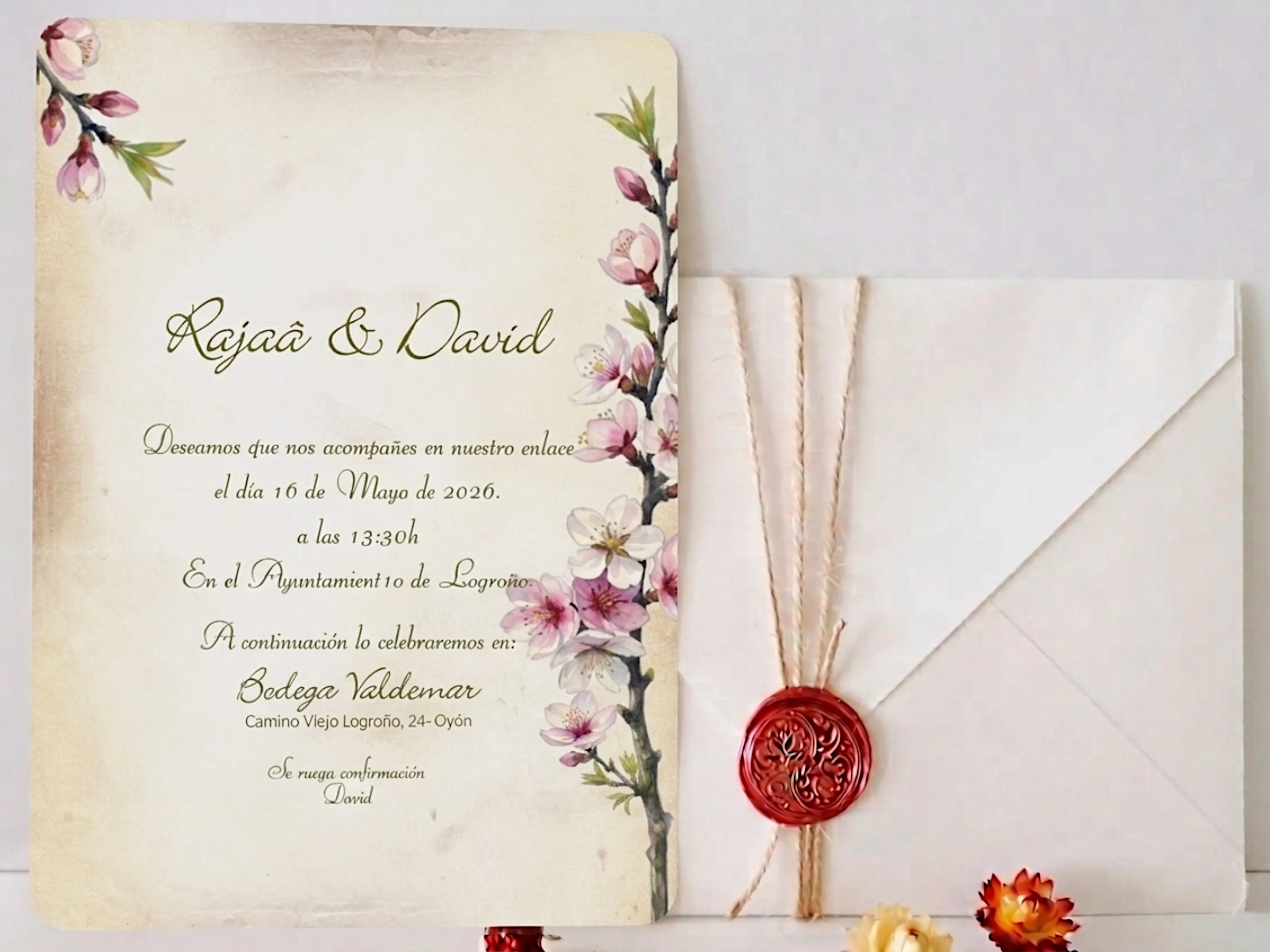 Invitación boda colección Rajaâ mod. Blossom