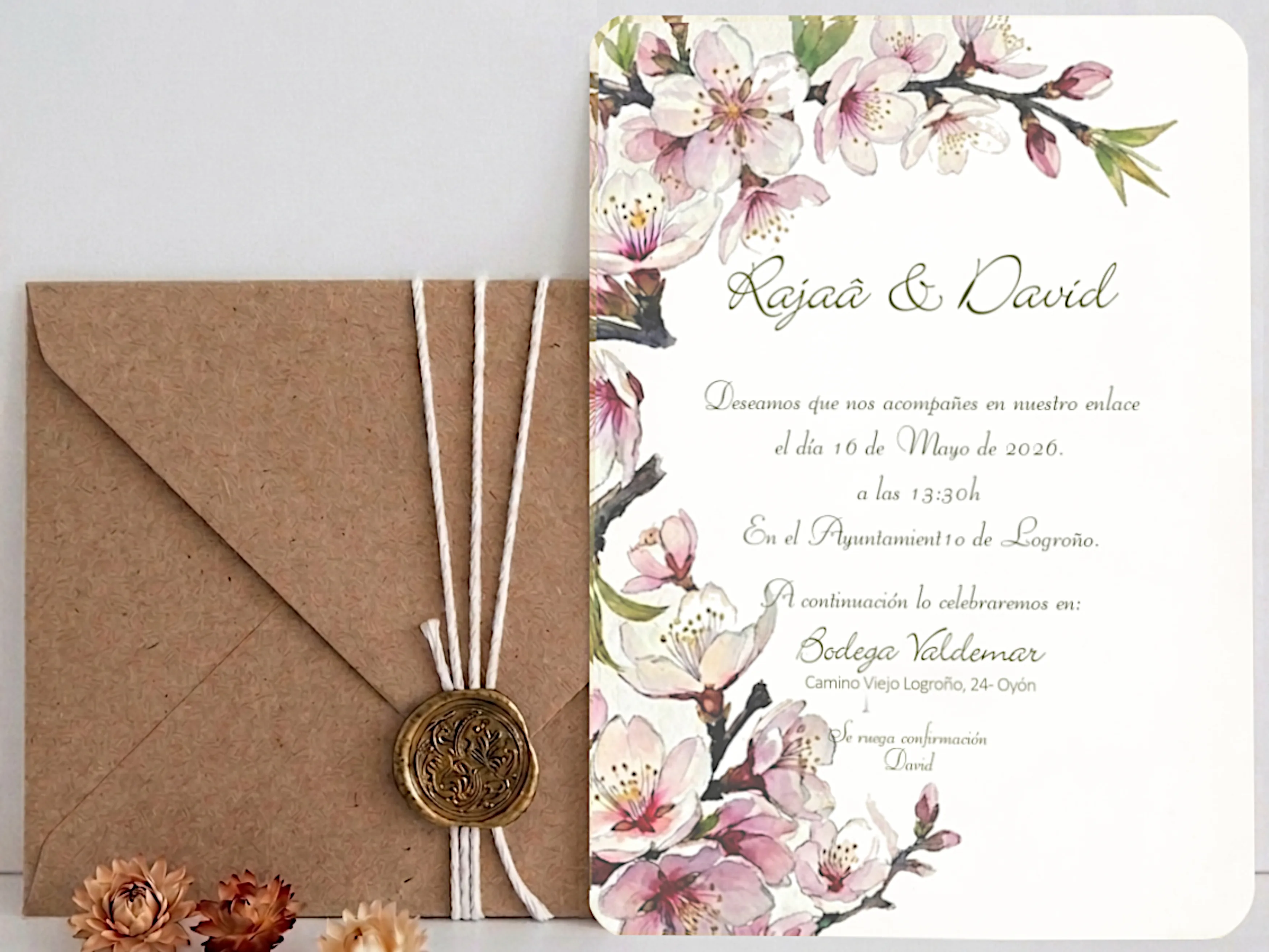 Invitación de boda colección Rajaâ modelo Essential Pure.
