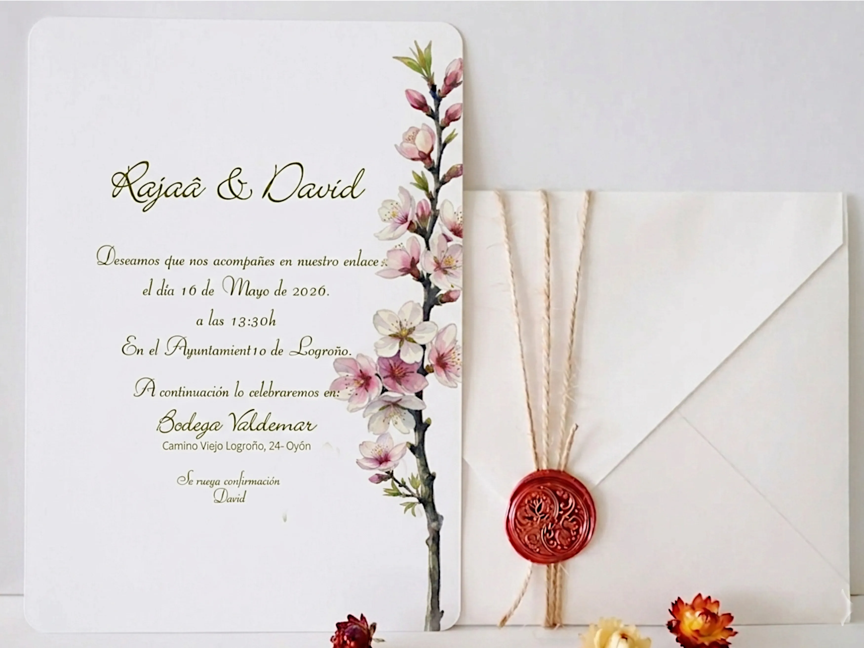 Invitación de boda de la colección Rajaâ modelo minimal pure
